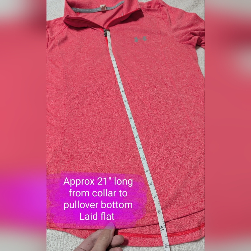 Size Sm Under Armour EUC Vibrant Peachy 1/2 Front zip long sleeve pullover - Picture 4 of 14